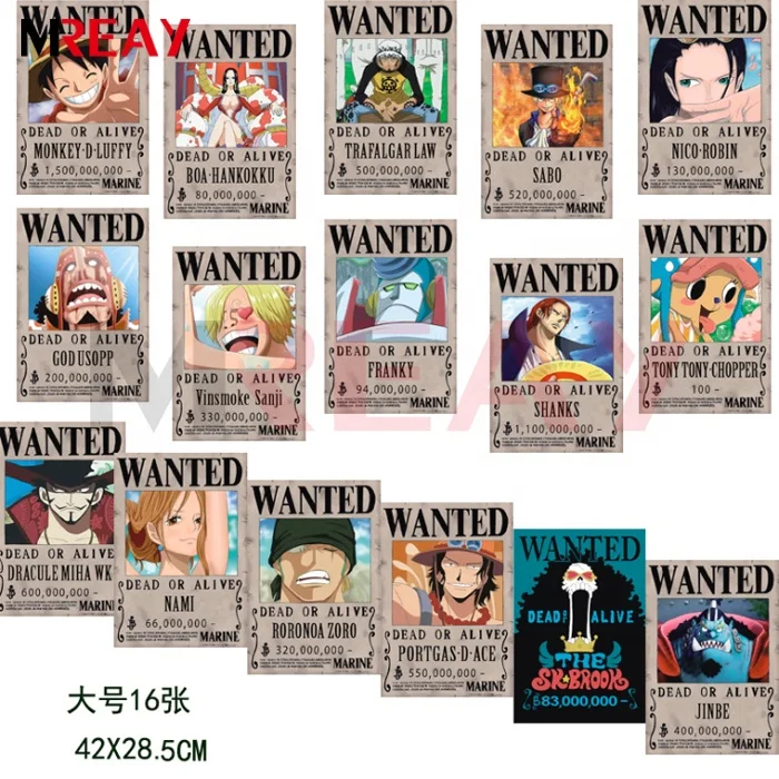 MREAY Home Decor Wall Stickers Paper New One Piece POSTER Luffy 42x28.5cm Anime Wanted (1 Set 16 Pieces) READY STOCK
MREAY Home Decor Wall Stickers Paper New One Piece POSTER Luffy 42x28.5cm Anime Wanted (1 Set 16 Pieces) READY STOCK