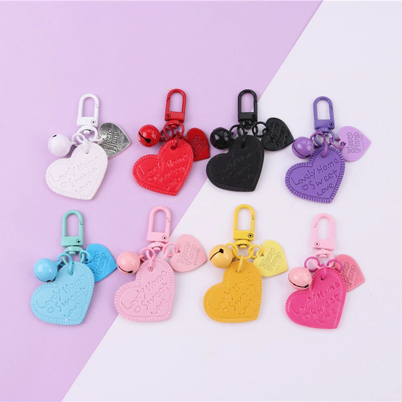 Simple 8 Mixed Color Red Bag Key Ring Accessories Heart Shaped Leather Car Key Chain With Bell
Simple 8 Mixed Color Red Bag Key Ring Accessories Heart Shaped Leather Car Key Chain With Bell