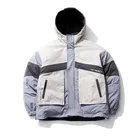 Hot street wear mens winter quilted patchwork jacket
