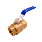 Green Valve 1" Brass Ball Valve - Full Port 600WOG for Water, Oil, and Gas with Blue Handle