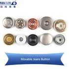 Free Sample Factory Custom Logo Brass Metal Gold Silver Denim Shank Jeans Buttons and Rivets for Jeans clothes