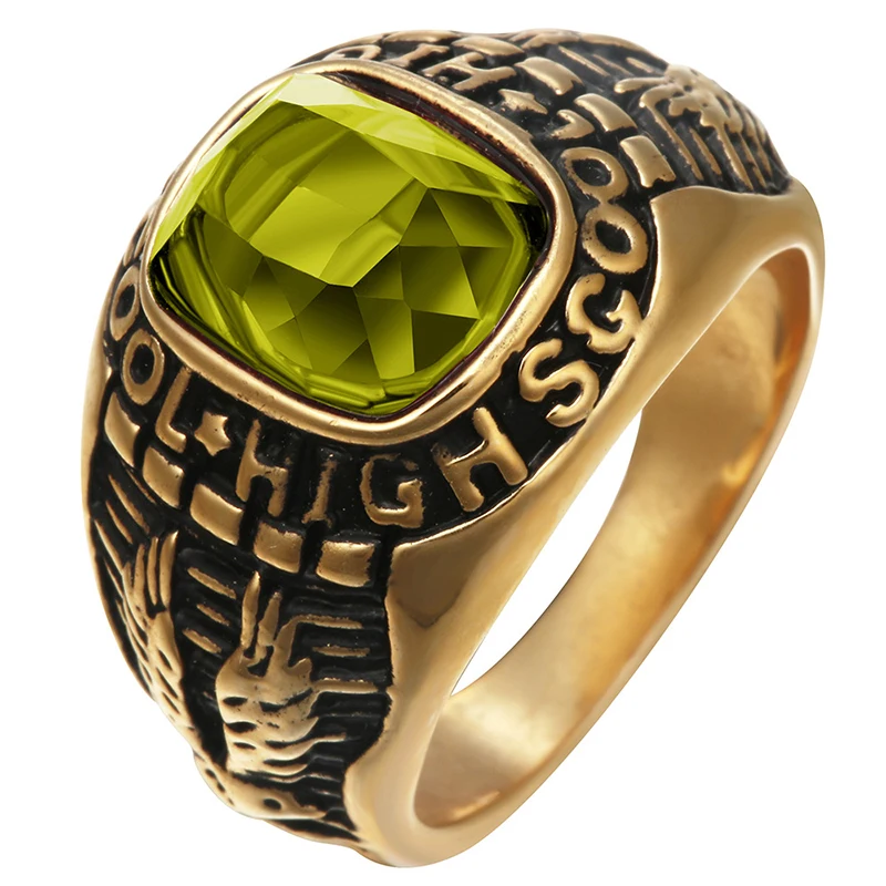 Solid Gold Class Graduation Ring