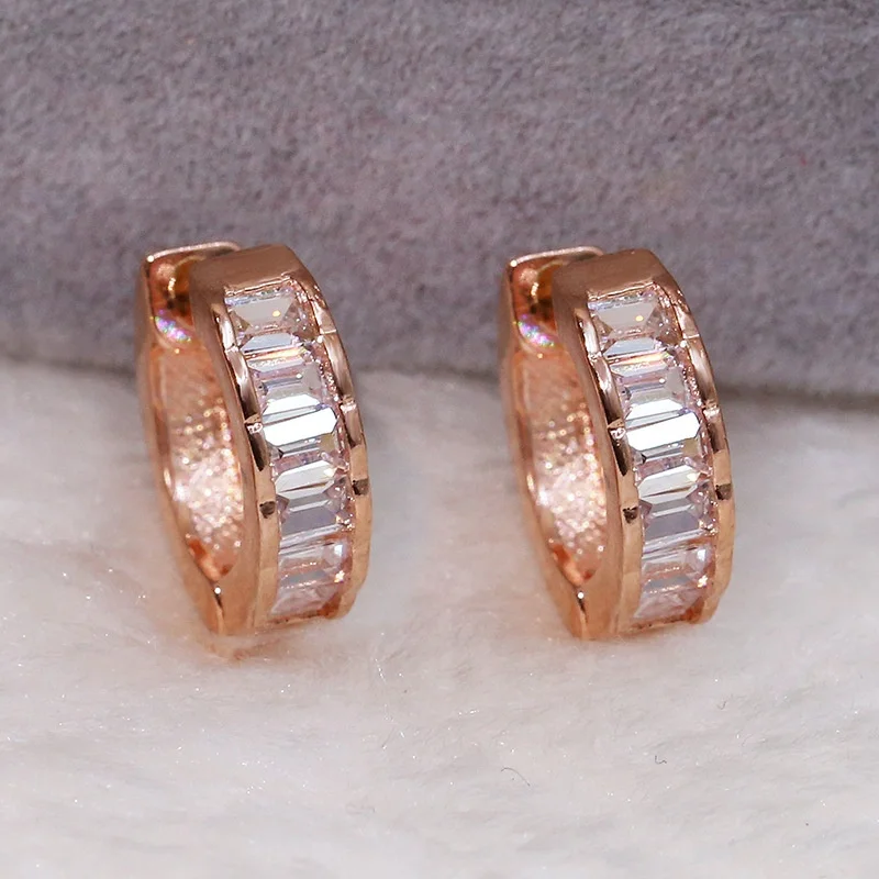 Little Hoop Earrings For Women Modern Classic Delicate Square Cubic Zircon Rose Gold Color Party Gift Fashion Jewelry, Customized color
Little Hoop Earrings For Women Modern Classic Delicate Square Cubic Zircon Rose Gold Color Party Gift Fashion Jewelry, Customized color