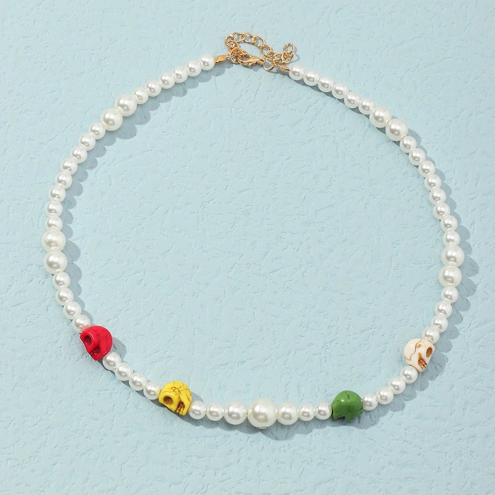 Wholesale Fashion New Halloween Colourful Skull Dainty Pearl Necklace Halloween Decor Jewelry For Women
Wholesale Fashion New Halloween Colourful Skull Dainty Pearl Necklace Halloween Decor Jewelry For Women
