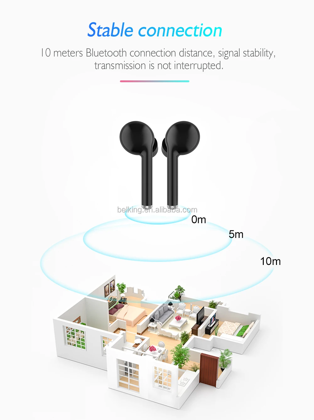 BK-TW40 Smart V5.0 Chip Earbuds BT Wireless Earphone HiFi Stereo Bluetooth Wireless Headphone - ANKUX.COM