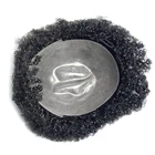 Fast shipping wholesale ultra-Thin skin pu toupee black mens toupee indian hair