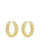 Fashion Jewelry Chain Hoop Earrings for Women 18K Gold Plated Brass Circle Huggie Earrings Wholesale E191088