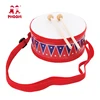 Kids adjustable strap musical educational baby toddler wooden drum toy with mallet