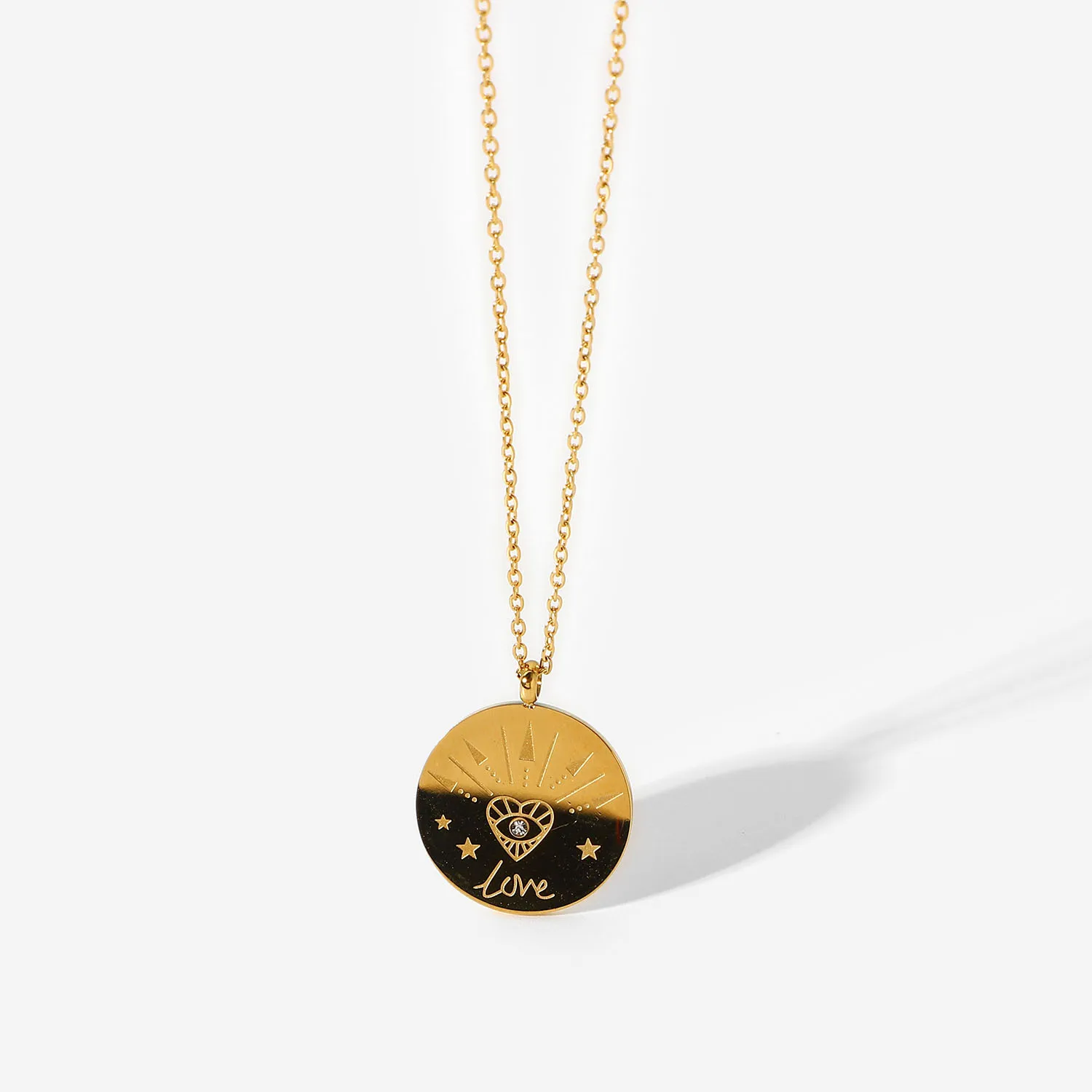 18K Gold Plated Stainless Steel Clavicle Chain Party Jewelry Gift Round Love Heart Zircon Pendant Necklace For Women
18K Gold Plated Stainless Steel Clavicle Chain Party Jewelry Gift Round Love Heart Zircon Pendant Necklace For Women