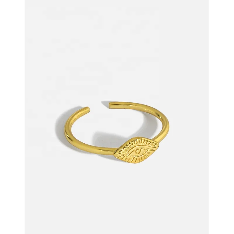 Hot Selling S925 Sterling Silver Thin Eye Ring 18K Gold Plated Eye Open Ring for Women
Hot Selling S925 Sterling Silver Thin Eye Ring 18K Gold Plated Eye Open Ring for Women