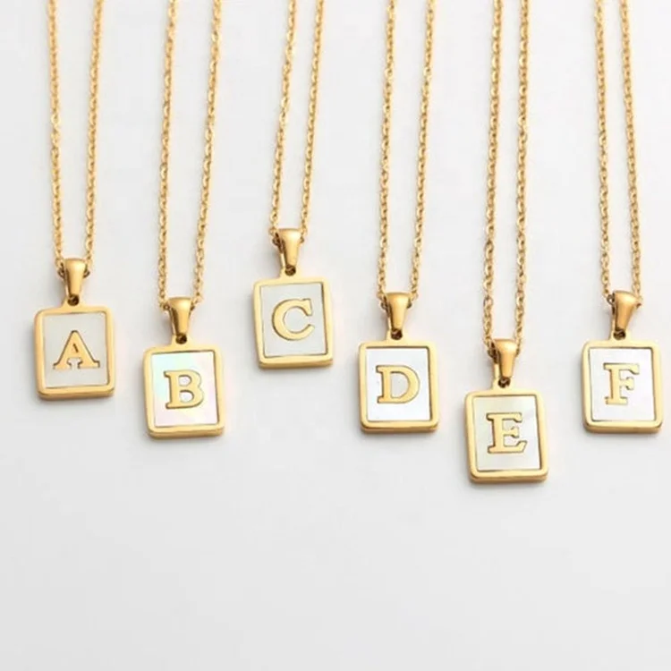 Personalized Jewelry Mother Of Pearl Shell Necklace Custom Square Pendant Letter Necklace, Gold/silver/rose gold/black
Personalized Jewelry Mother Of Pearl Shell Necklace Custom Square Pendant Letter Necklace, Gold/silver/rose gold/black