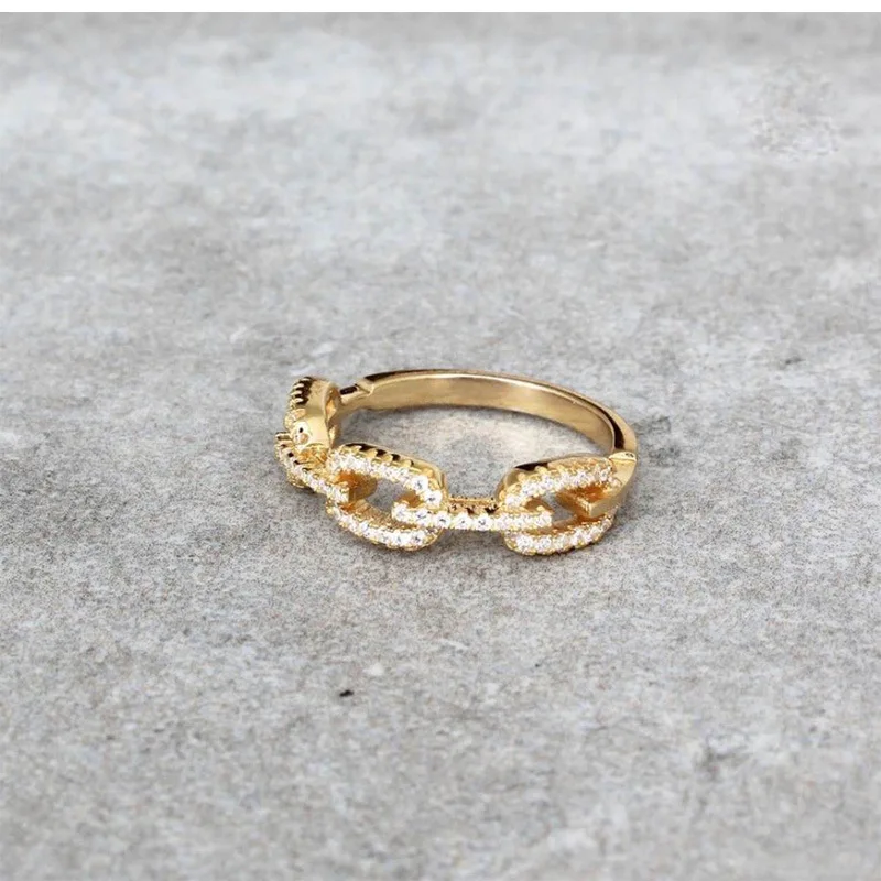 3A Zirconia Link Shape Ring Trendy Polished 18K Gold Stainless Steel Cubic Zircon CZ Finger Ring
3A Zirconia Link Shape Ring Trendy Polished 18K Gold Stainless Steel Cubic Zircon CZ Finger Ring