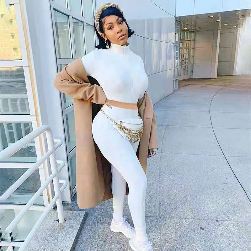 One Piece Long Sleeve Women Bodysuit High Neck Zip Front Skinny Fall Lucky Label Jumpsuit
One Piece Long Sleeve Women Bodysuit High Neck Zip Front Skinny Fall Lucky Label Jumpsuit
