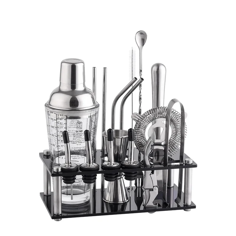 Kit barman et ensemble d'outils de bar avec shaker a cocktail en verre Ensemble cadeau de cuilleres torsadees Jigger, Silver&black
Kit barman et ensemble d'outils de bar avec shaker a cocktail en verre Ensemble cadeau de cuilleres torsadees Jigger, Silver&black
