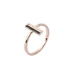 Small Size Rose Gold And Black Cz Color Women'S 925 Silver Ring