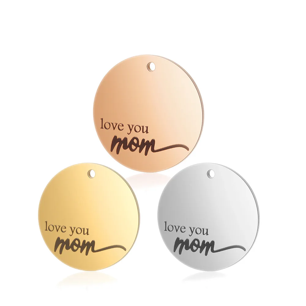 22mm DIYJewelry Finding Metal Accessories Gold Plated Monther's Day Gift Stainless Steel Round Love You Mom Pendant Charm, Gold,silver,rose gold
22mm DIYJewelry Finding Metal Accessories Gold Plated Monther's Day Gift Stainless Steel Round Love You Mom Pendant Charm, Gold,silver,rose gold