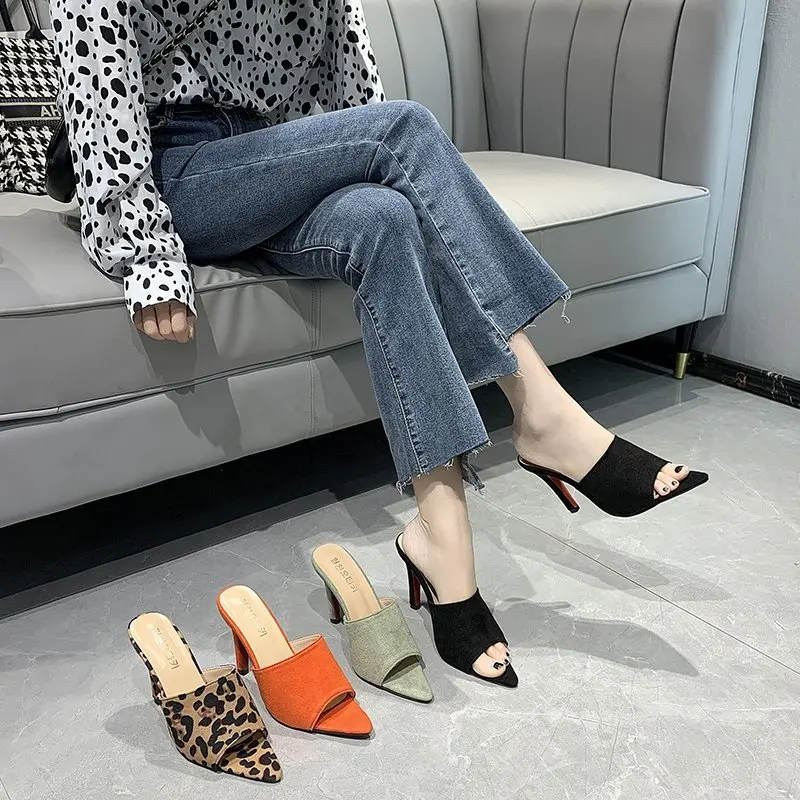 35-43 Leopard pattern super high heel slippers pointed sexy K22, Leopard-print,orange,green,black
35-43 Leopard pattern super high heel slippers pointed sexy K22, Leopard-print,orange,green,black