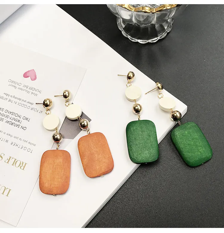 Statement Punk Hip Hops Multi Colors Round Wooden Stud Earrings Geometric Large Rectangle Wood Pendant Earring
Statement Punk Hip Hops Multi Colors Round Wooden Stud Earrings Geometric Large Rectangle Wood Pendant Earring