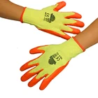 electrician pvc dipping coated safety construction workers cotton orange protective hand gloves