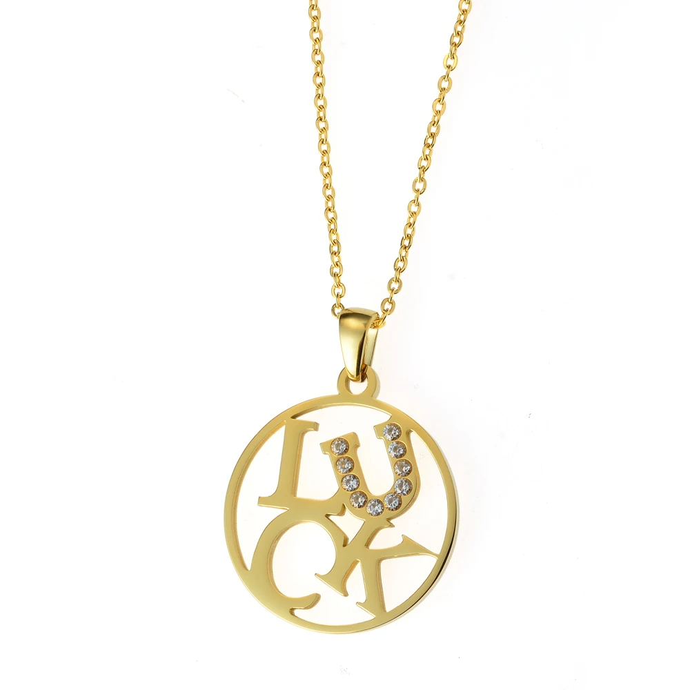 2021 Fashion Women Necklace Letter LUCK Pendant Jewellery On Wholesale Gold Jewelry In Stock, Steel / gold
2021 Fashion Women Necklace Letter LUCK Pendant Jewellery On Wholesale Gold Jewelry In Stock, Steel / gold