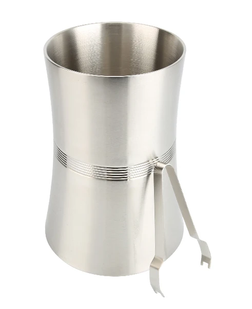 Factory Direct new 2L/3L premium small metal hotel branded double wall stainless ice bucket