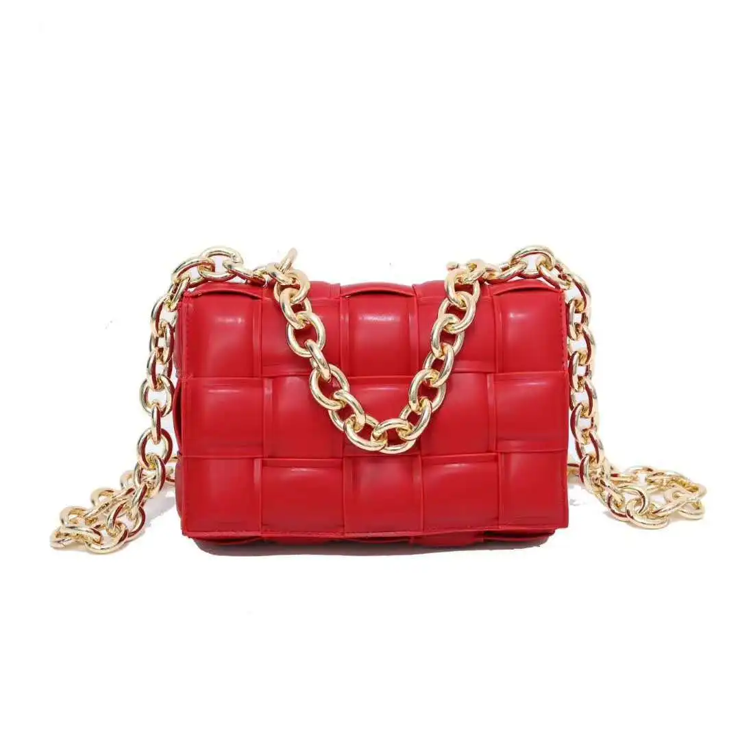 Newly Designed Ladies Thick Gold Chain Woven Handbag Fashion PU Leather Woven Flap Bags For Women, 9 colors
Newly Designed Ladies Thick Gold Chain Woven Handbag Fashion PU Leather Woven Flap Bags For Women, 9 colors