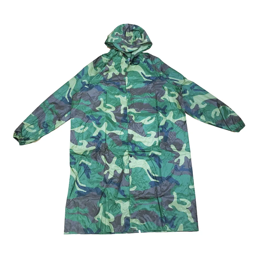 OEM Mens Camo Raincoat With Hood 1pc Camouflage Raincoat Women'S