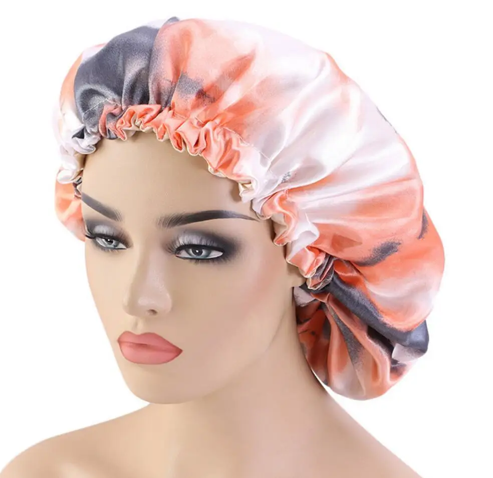 New tie-dye silk nightcap double-layer adjustable satin shower hats beauty salon advertising hat, As picture show
New tie-dye silk nightcap double-layer adjustable satin shower hats beauty salon advertising hat, As picture show