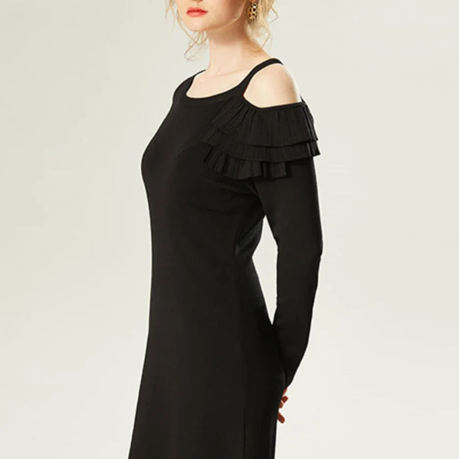 long sleeve fitted sweater dress