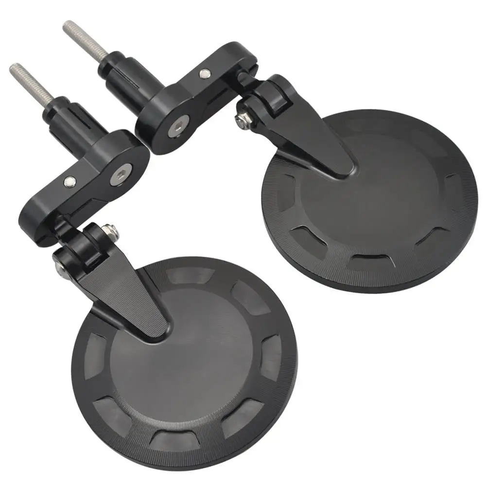 2Pcs Universal Motorcycle Mirror Aluminum Black 22mm Handle Bar End Rearview Side Mirrors Motor Accessories