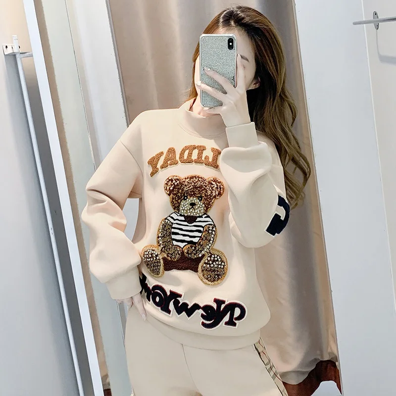 Sportswear casual suit female bear embroidery temperament versatile fashion women's wear outdoor party dress two-piece set
Sportswear casual suit female bear embroidery temperament versatile fashion women's wear outdoor party dress two-piece set