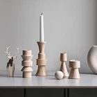 Tall candle holder wood wooden base holder for candles rustic wood candle holder