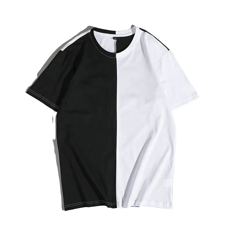 Cotton color matching round neck pullover short sleeve t-shirt black and white fashion high street tshirt custom logo shirts
Cotton color matching round neck pullover short sleeve t-shirt black and white fashion high street tshirt custom logo shirts
