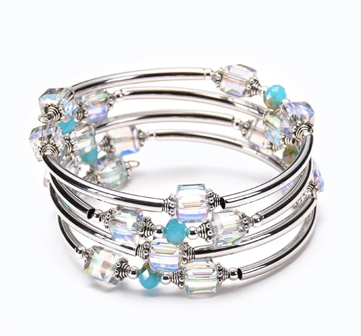 Cool Fashion New Design Women's Crystal Bracelet Bohemian Jewelry Alloy Multi-layer Silver Bracelet Teen Girl Gift
Cool Fashion New Design Women's Crystal Bracelet Bohemian Jewelry Alloy Multi-layer Silver Bracelet Teen Girl Gift