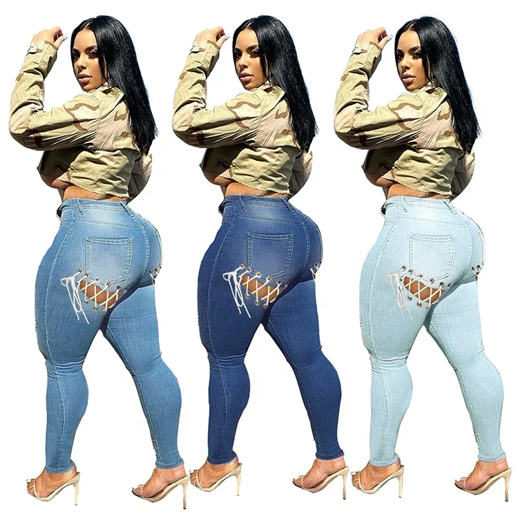 Wholesale New Style Corn Eyelet Strappy Jeans Slim Slimming Feet Ladies Jeans Pants
Wholesale New Style Corn Eyelet Strappy Jeans Slim Slimming Feet Ladies Jeans Pants