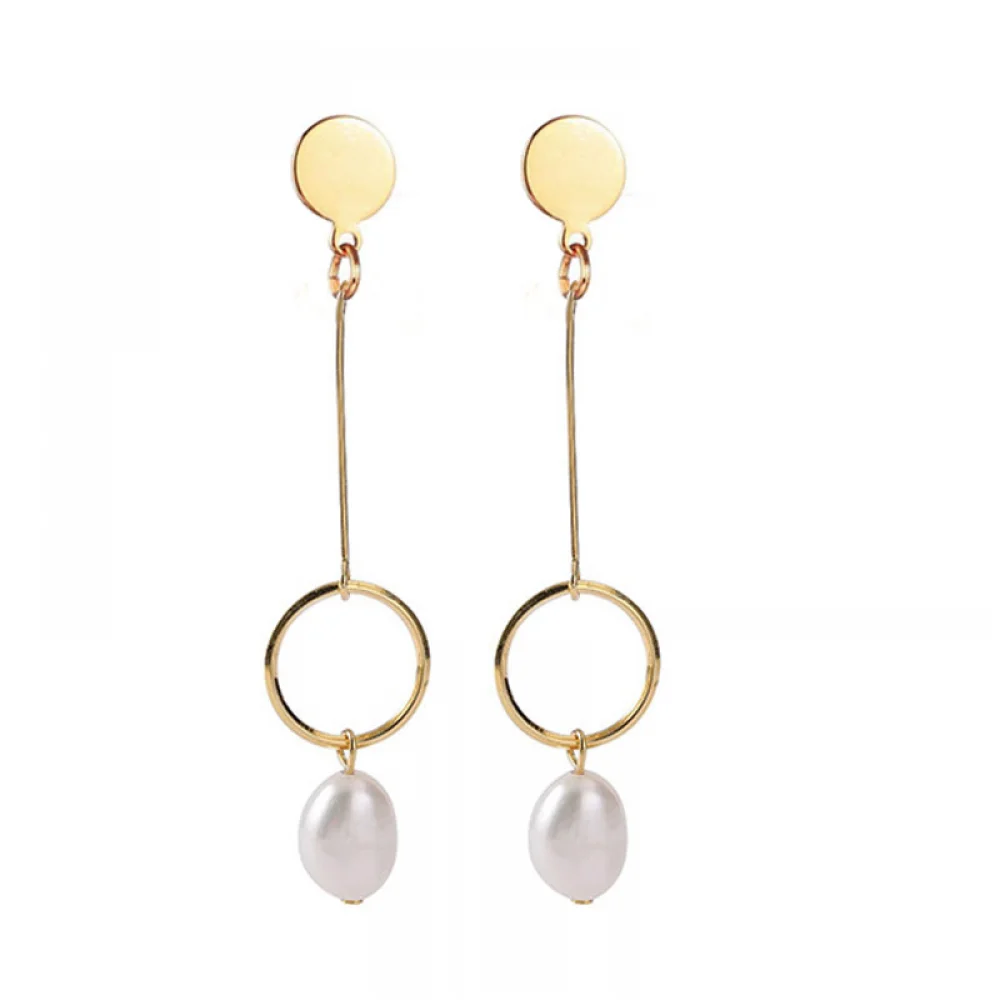 Tassel women's Stainless Steel Circle long Stud Earrings Women Freshwater Pearl Earrings Jewelry
Tassel women's Stainless Steel Circle long Stud Earrings Women Freshwater Pearl Earrings Jewelry