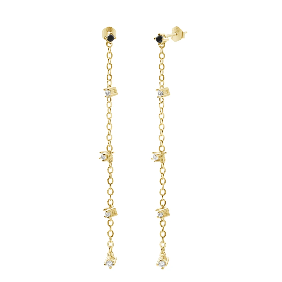 Fine Jewelry Brass Wholesale 18k Gold Plated Cubic Zircon Long Chain Dangle Earrings For Women
Fine Jewelry Brass Wholesale 18k Gold Plated Cubic Zircon Long Chain Dangle Earrings For Women