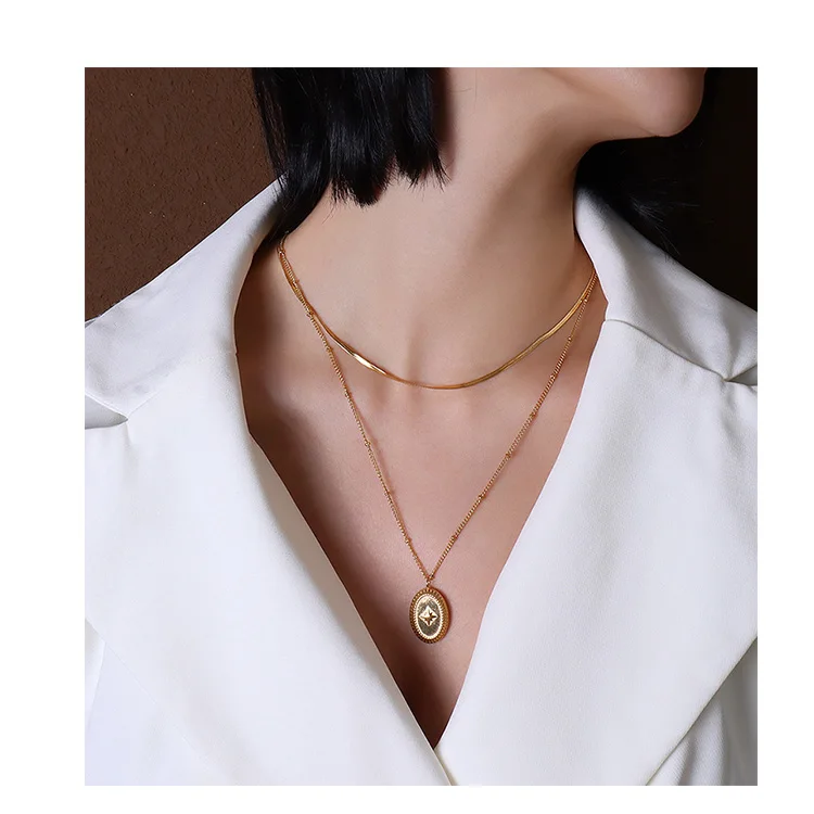 Fashion European and American style stainless steel gold plated chain link double necklace, Gold/sliver
Fashion European and American style stainless steel gold plated chain link double necklace, Gold/sliver
