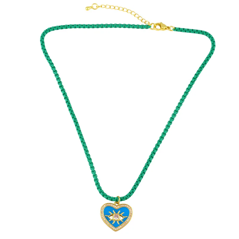 Wholesale custom colorful box chain vibrant colored neon enamel evil eye love heart pendent necklace
Wholesale custom colorful box chain vibrant colored neon enamel evil eye love heart pendent necklace
