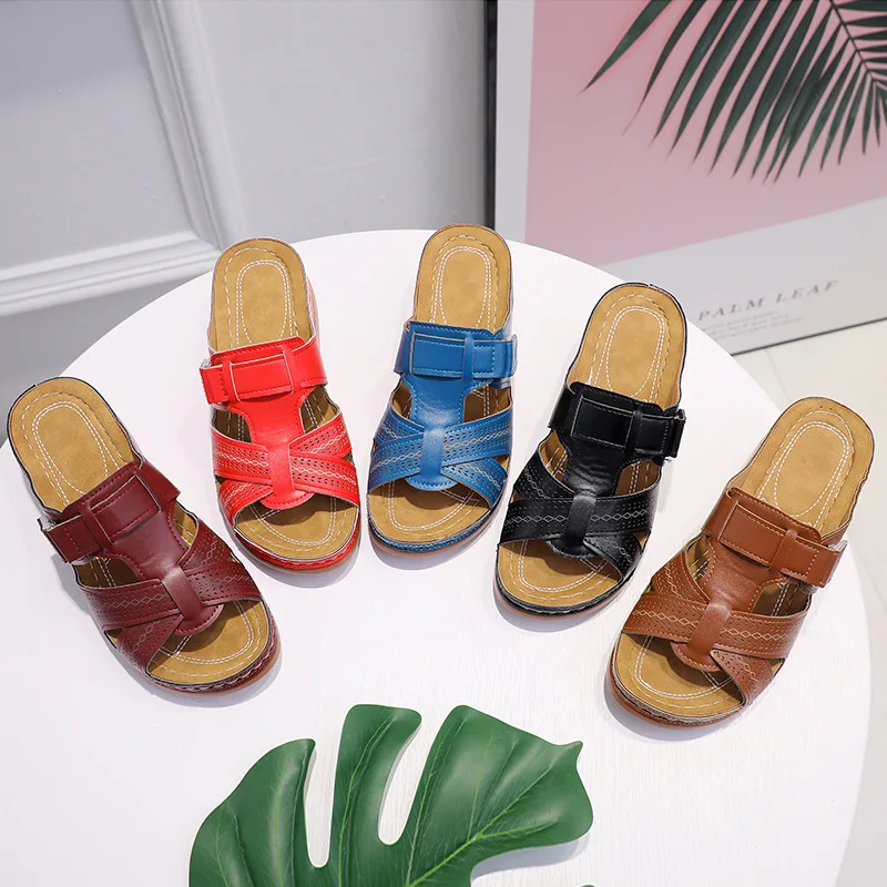 New arrival fashion retro beach light weight slip-on high quality wholesale stock women's slipper shoes, 5-color
New arrival fashion retro beach light weight slip-on high quality wholesale stock women's slipper shoes, 5-color