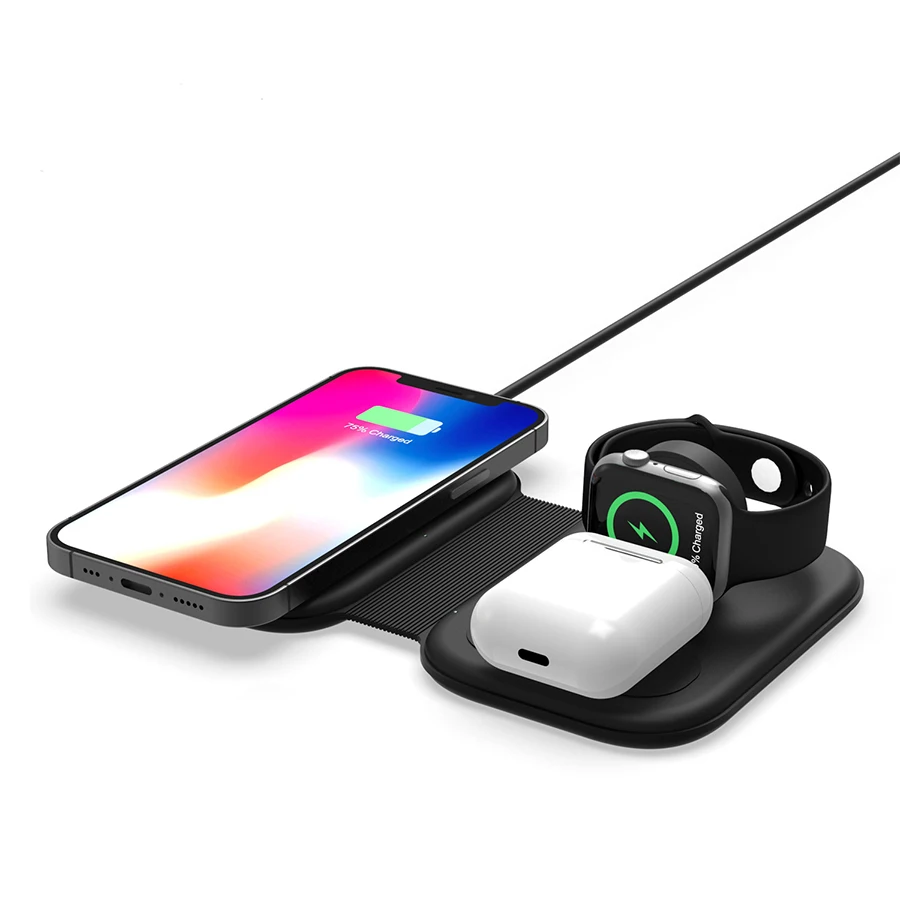 15W Fast Charging 3 in 1 Magnetic wireless charger Dock Qi Folding Wireless Phone Chargers, Black
15W Fast Charging 3 in 1 Magnetic wireless charger Dock Qi Folding Wireless Phone Chargers, Black