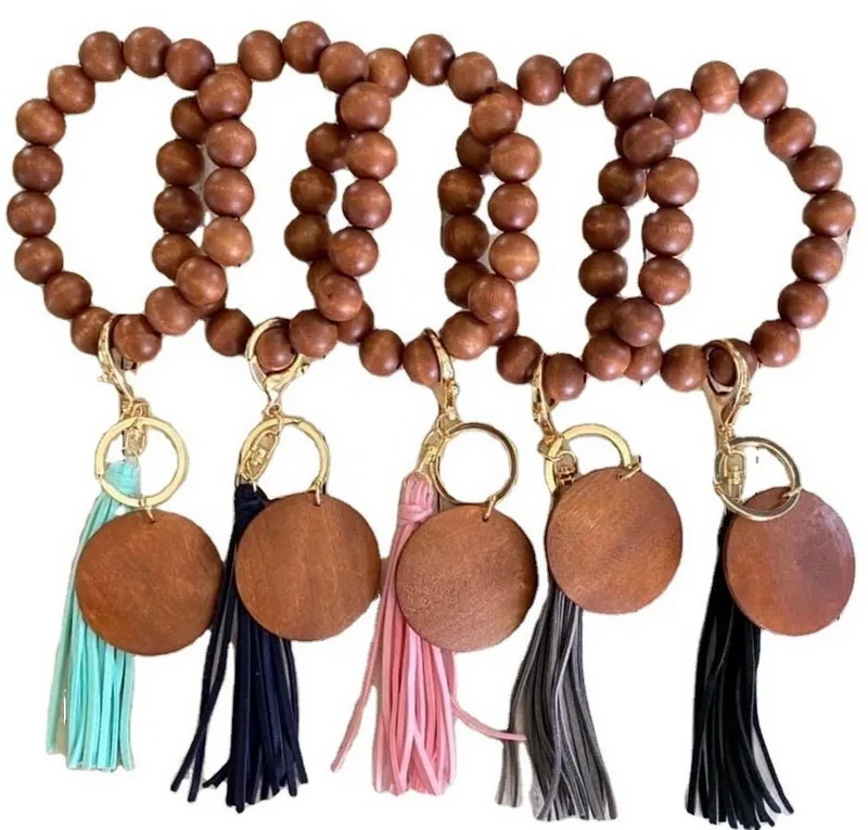 Wristlet Bracelet Vintage Wood beads keychain Wood Monogrammed Disc Leather Suede Tassel Keychain
Wristlet Bracelet Vintage Wood beads keychain Wood Monogrammed Disc Leather Suede Tassel Keychain