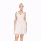 Ladies Ostrich Bead Sequin Sleeveless A Line Evening Feather Cocktail Dress