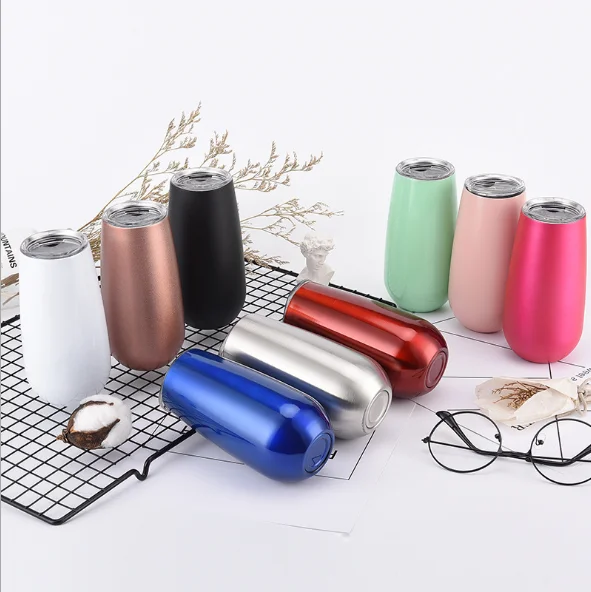 6oz Stainless Steel Wine Tumbler with Lid Colored Travel Mug Double Wall Egg Shape Tumbler
6oz Stainless Steel Wine Tumbler with Lid Colored Travel Mug Double Wall Egg Shape Tumbler