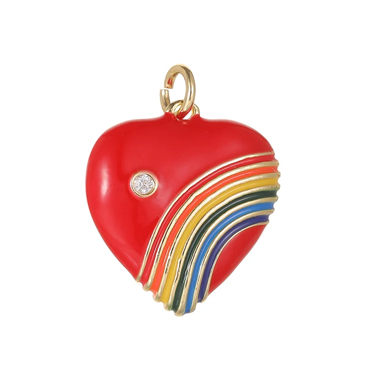 Enamel Jewelry Accessories Dripping Oil Heart shape Rainbow Necklace Charm 14K Gold Plated, Green,red,pink,purple
Enamel Jewelry Accessories Dripping Oil Heart shape Rainbow Necklace Charm 14K Gold Plated, Green,red,pink,purple
