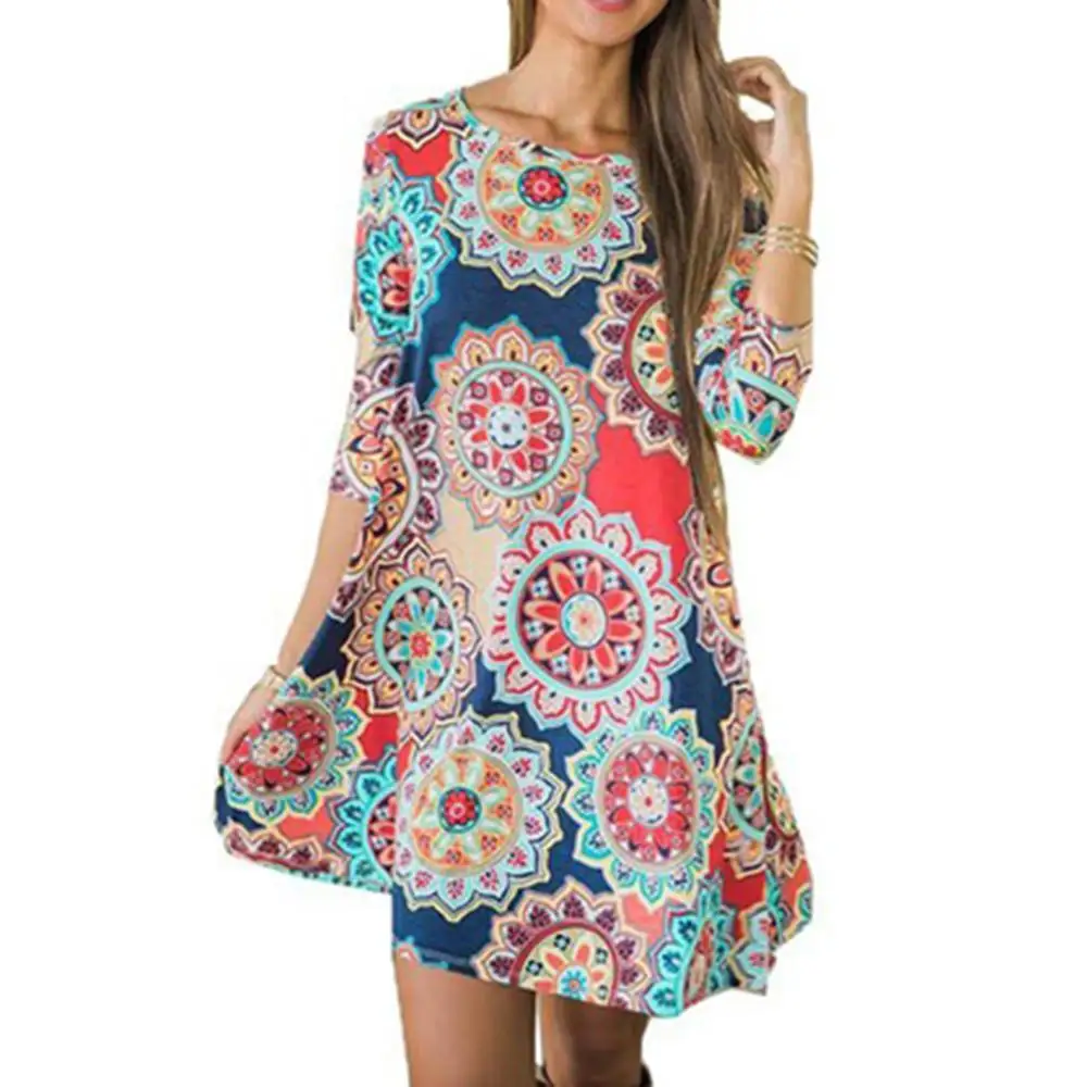 Women Dress. Plus Sizes Available.Comfortable fit Form-flattering design Casual dress with print
Women Dress. Plus Sizes Available.Comfortable fit Form-flattering design Casual dress with print