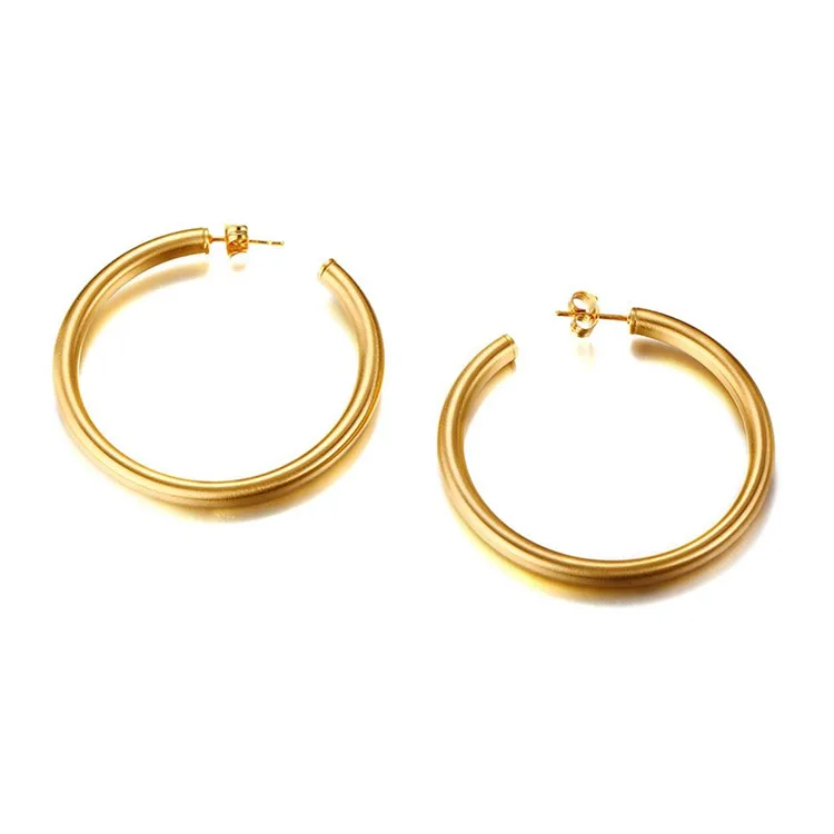Fashion European Style Stainless Steel Large Circle Yellow Gold Plated Women Hoop Earrings
Fashion European Style Stainless Steel Large Circle Yellow Gold Plated Women Hoop Earrings