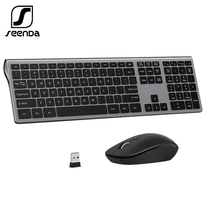 SeenDa 2.4G Wireless Keyboard Mouse Combos for Laptop Desktop Scissors Rechargeable Keyboard Set for Windows Full Size Keyboard
SeenDa 2.4G Wireless Keyboard Mouse Combos for Laptop Desktop Scissors Rechargeable Keyboard Set for Windows Full Size Keyboard