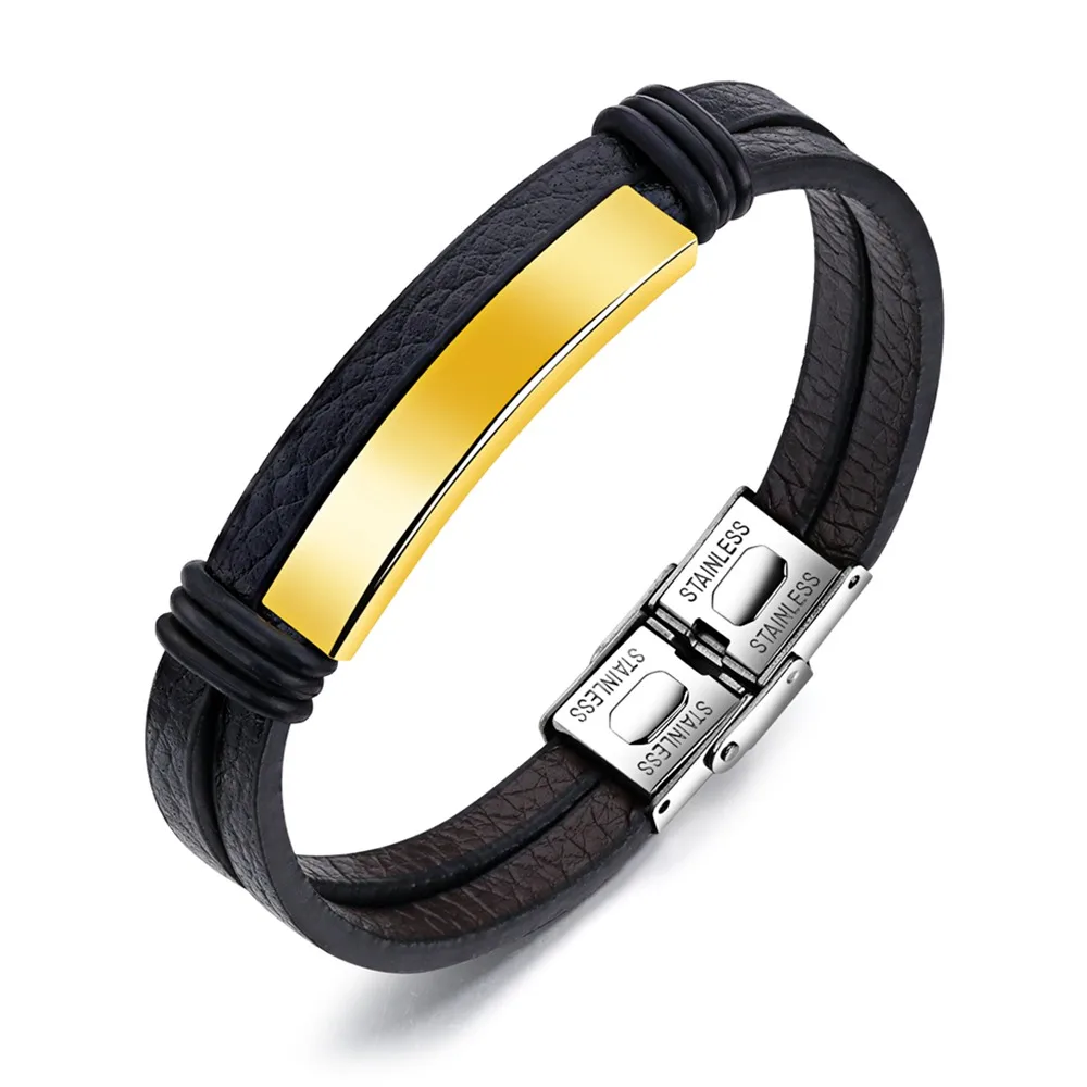 Hot Selling Smooth Vintage Promotion Custom Charm Bracelet Men Jewelry, Black/silver/gold
Hot Selling Smooth Vintage Promotion Custom Charm Bracelet Men Jewelry, Black/silver/gold