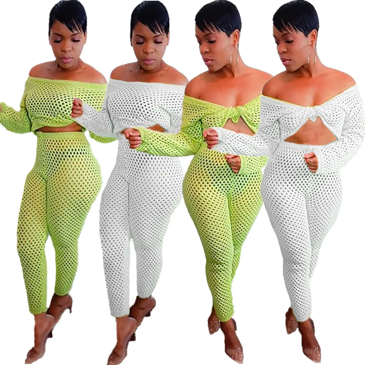 MDF-5083 Women'S Knitted Mesh Sexy New Arrival Women'S Fashion Two-Piece Casual Suits
MDF-5083 Women'S Knitted Mesh Sexy New Arrival Women'S Fashion Two-Piece Casual Suits